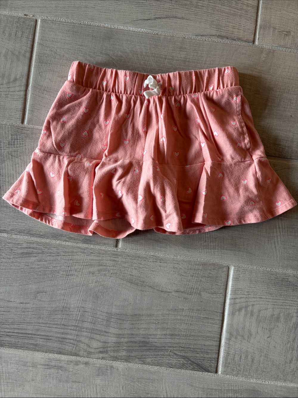 Cat & Jack Coral Pink Heart Ruffle Skort